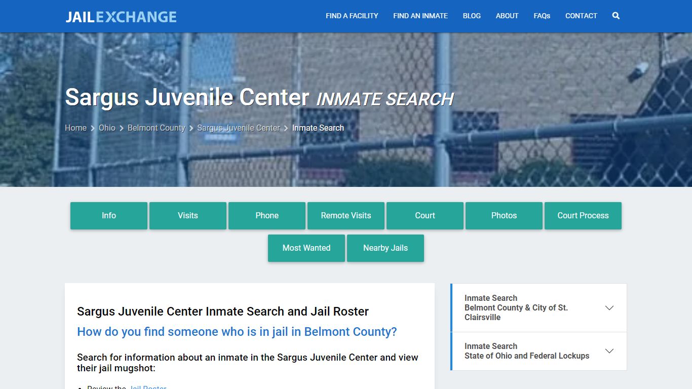 Sargus Juvenile Center Inmate Search - Jail Exchange